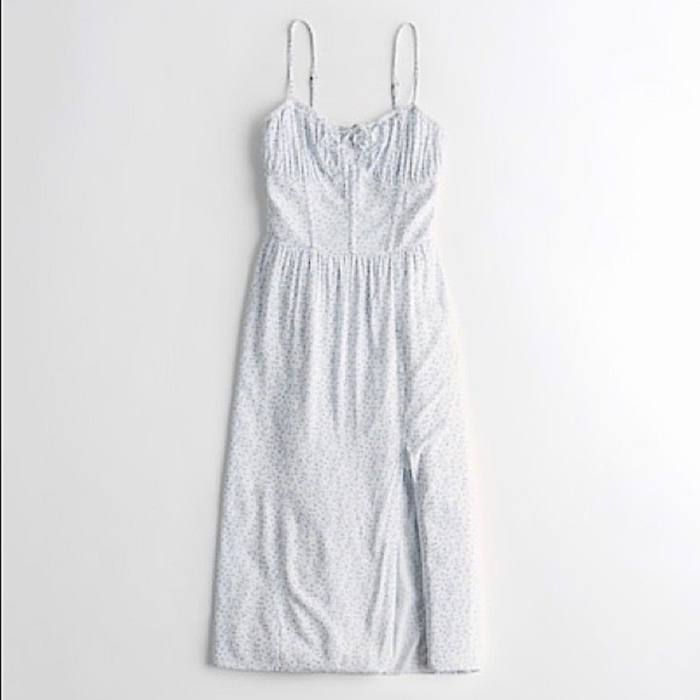 Hollister White Corset Top Midi Dress